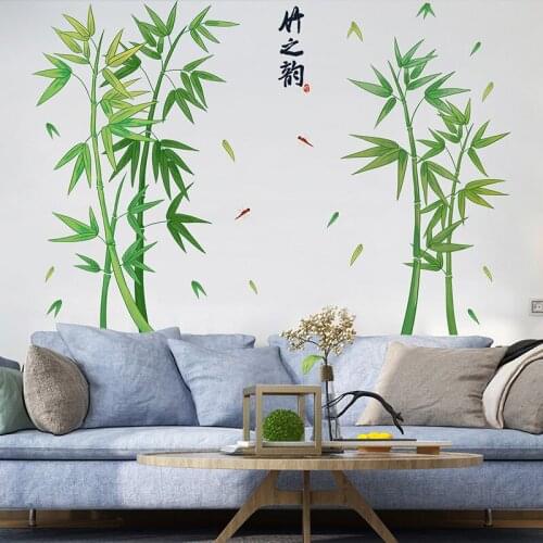 Bamboo Wall Stickers DIY Home Decor Living Room Bedroom Chinese Style Posters Decals Removable