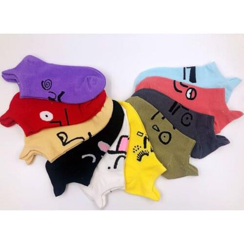 Spring And Summer Womens Low Cur Crew Socks 1 Pair Happy and Funny Style Socks Unisex Socks For Woman Man Color Sox EU35-43