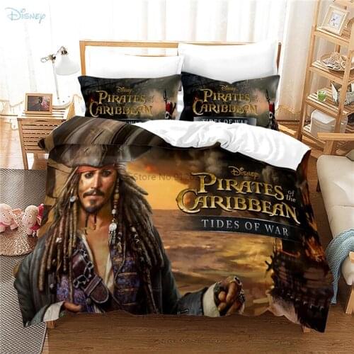 New Jack Captain Skipper Bedding Set Popular Pirates of The Caribbean Movie Pattern Duvet Cover Set with Pillowcase Dropshipping
