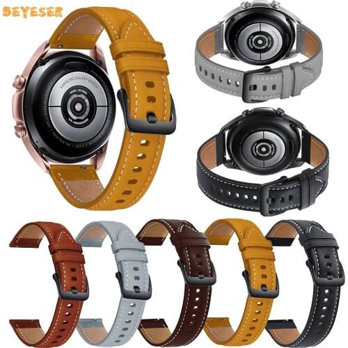 22mm Leather Strap For Samsung Watch3 45mm Watchband For Huawei Watch GT 2e Magic GT2 46mm Bracelet Replacement Wristband Belt