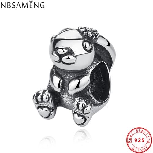 100% 925 Sterling Silver Charm Bead Fit Original Bracelets Easter Bunny Charms Pave CZ Halloween Gift Women DIY Jewelry