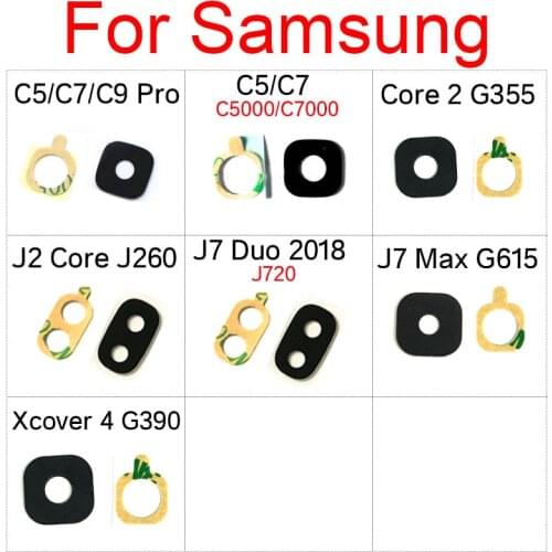 2pcs Back Rear Camera Glass Lens Cover For Samsung Galaxy C5 C7 C9 J2 J7 Duo Max Xcover 4 Core 2 Pro 2018 with Sticker Parts