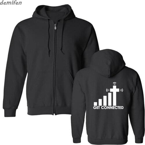 Get Connected To Jesus Sweatshirt Design Fashion Creative Pattern Cool Casual Novelty Funny Hoodies Men Spring Autumn Style