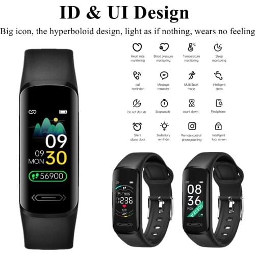 KS101 Smart Bracelet IP68 Waterproof Temperature Measurement Fitness Tracker Blood Pressure Heart Rate Monitor intelligent Watch