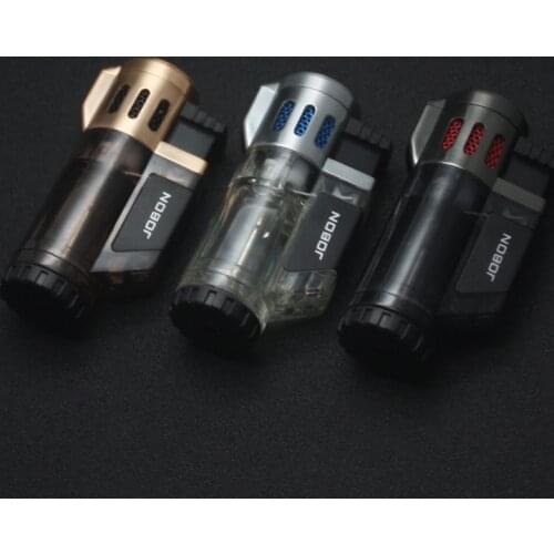 Visible Gasoline Flame Windproof Gas Lighter Butane Torch Turbo Ignition Cigar Lighters Outdoor Fixed Fire For Kitchen