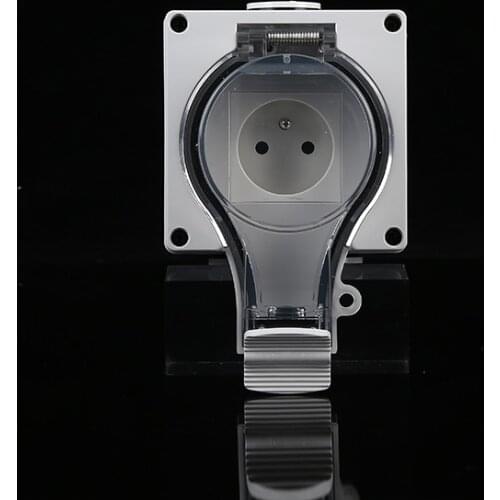 IP66 France Standard with Waterproof Cover Weatherproof Waterproof Outdoor Wall Power Socket 16A Electrical Outlet AC 110V-250V