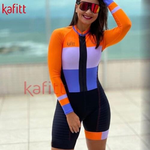 Kafitt New Pro Womens Cycling Jersey Bib Set macaquinho ciclismo feminino Cycling Triathlon Sweatshirt Shorts Casual Wear