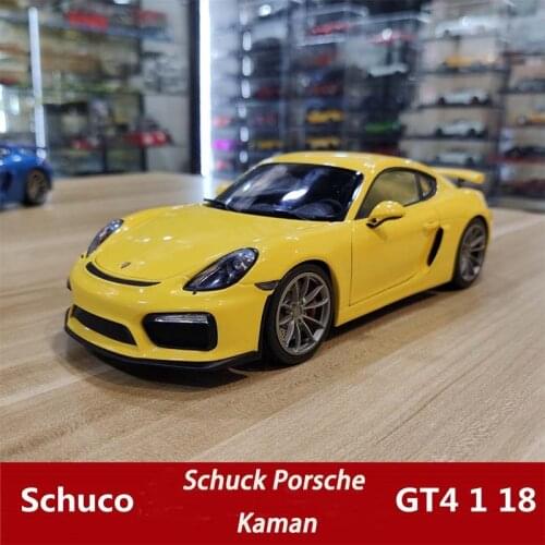 1/18 Schuco For Porsche CAYMAN GT4 Diecast Model Toys Cars Kids Gifts Collection Ornament Blue/Yellow Metal,Plastic,Rubber