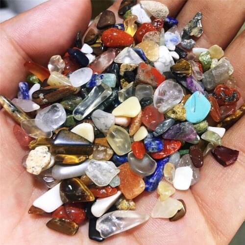 100G Natural seven gem crystal tumbling crystal healing specimen gem mineral family desktop aquarium decoration