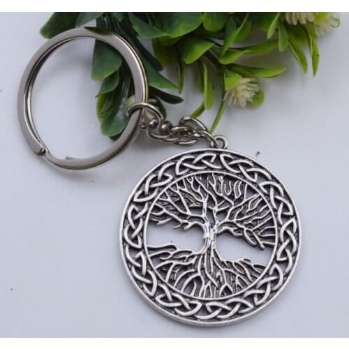 12pcs Tree of Life Keychain Peace Hollow World Tree Party Gift Key Chain Women Men Jewelry