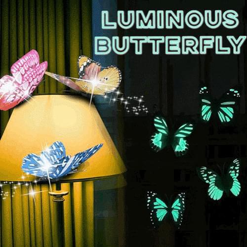 12pcs Simulation Luminous Butterfly 3D Fridge Magnets DIY Home Wedding Party Wallpaper Decoration Design Decal Art Wall Stickers