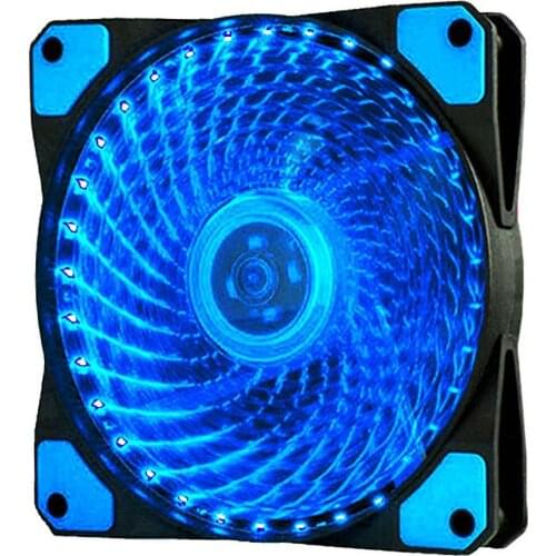 33 LEDs 12V with Rubber Quiet Connector 3 / 4Pin Plug Fans Cooler 120mm 33 LED Ultra Silent Computer PC Case Cooling Fan