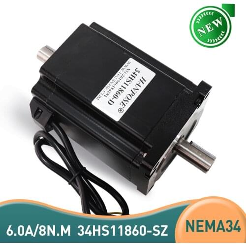 86 Stepper Motor Double Shaft motor 86x118mm 34HS11860-SZ stepping motor NEMA34 cnc 6.0A 8.0N.m for 3D printer