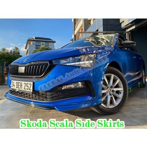 For Skoda Scala Side Skirt 2019-2021 Sill Trim Car Styling Auto Diffüser Universal Spoiler Mud Flaps Lip Splitter Ornament Best