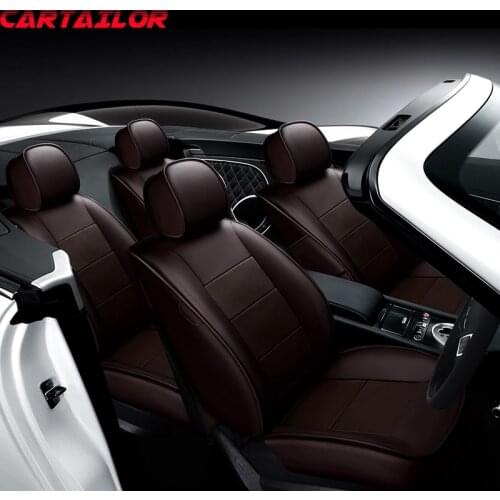CARTAILOR Tailored Cowhide Leather Car Seat Protector for Toyota Alphard Seat Covers Set Vehicle Cover Seats Cars Accessories