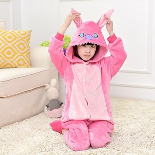 Kids Halloween Costumes Cartoon Animal Stitch Cute Outfit Flannel Special Party Boy Girl Onesie Pajama Suit