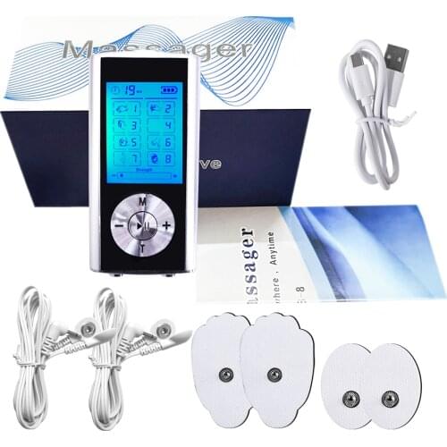 Electric TENS Unit Digital Therapy Machine Electrodes Massage Device EMS Muscle Stimulator Massager for Full Body Health Care