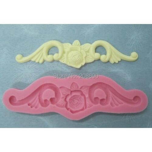 European style sculpture rose pattern decorate border around the cake Sugar lace silicon Mold Fondant Cake polymer clay