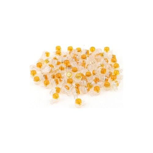 Gel Splice Wire Connecting 2 Port Butt Connector Orange 100 Pcs