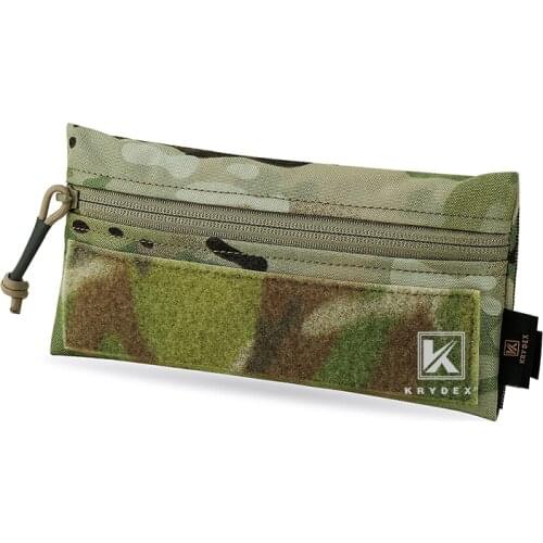 KRYDEX Tactical Candy Pouch W/ Loop & Hook 4*8 Front Panel Zipper Hook Pocket For MK3 MK4 Ready Chest Rig Plate Carrier Multicam