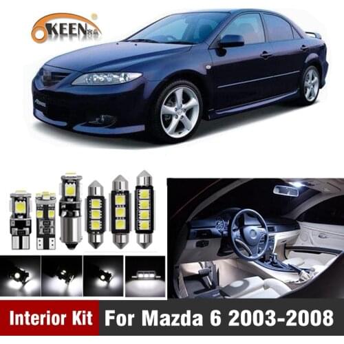 10Pcs Canbus Led Bulb Car Interior Light Kit For Mazda 6 2003 2004 2005 2006 2007 2008 led interior Dome Map Trunk Lights