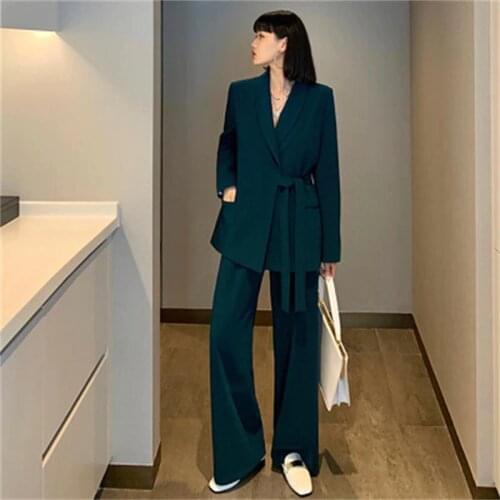 Fashion suits fspring female New British style large size Casual suit suit women Wide leg pants two-piece suit size XL-5XL