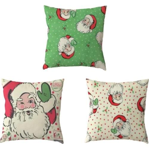 Cushion Cover Christmas Elk Snowman Santa Pillow Case 45cm Polyester Peach Pillow Case Shopping Mall Window Home Sofa Bed Decor