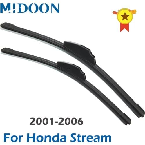 MIDOON Wiper Blades for Honda Stream Fit Hook Arms 2001 2002 2003 2004 2005 2006