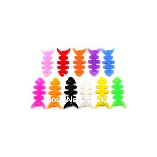 Wholesale 6000pcs Silicone Fish Bone Earphone Cable Winder,Cord Winder,Cable Holder DHL FEDEX Free Shipping