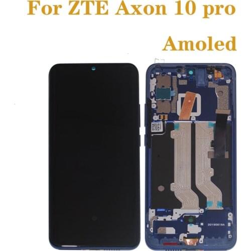 Original Amoled display For ZTE Axon 10 Pro lcd display oled+touch screen Digitizer assembly for axon 10 pro 5G parts with frame