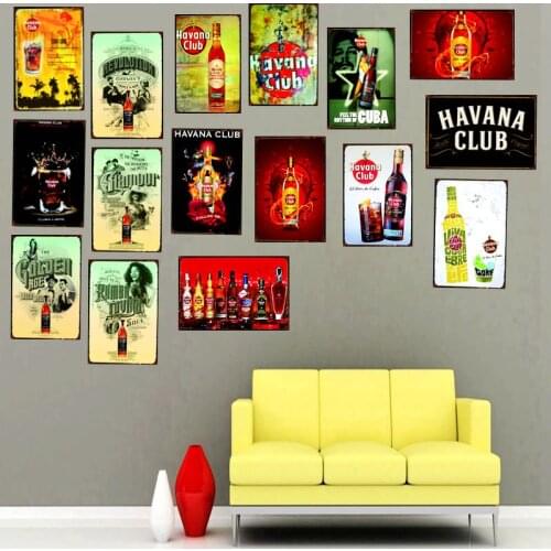 Havana Club Tin Signs Beer Metal Plate Shabby Chic Wall Music Bar Restaurant Home Art Decor Vintage Iron Poster Cuadros DU-2154