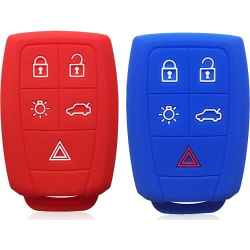 Key Cover Cap for Volvo Xc90 C30 V50 S40 C70 S60 Silica Gel Remote Key Case Fob Shell Cover Skin Holder 5Button Car Accessories