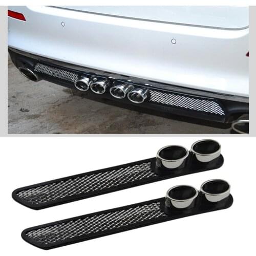 1Pair Universal Car Auto Styling Fake Decorative Vent Grid Exhaust Muffler Pipe