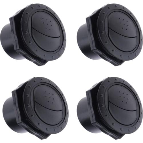4x Wall Mount Round Louvered Dash Vent Exhaust Grille for Marine Boat RV Caravan - 60x65mm/2.36x2.55inch - Black