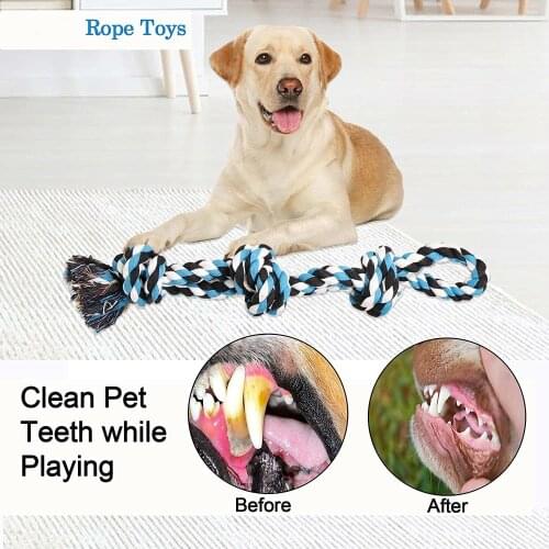 2PCS Dog Rope Toys Grinding Teeth 2 Nearly Indestructible Dog Toys Dental Cleaning Product Prevents Boredom and Relieves Stress