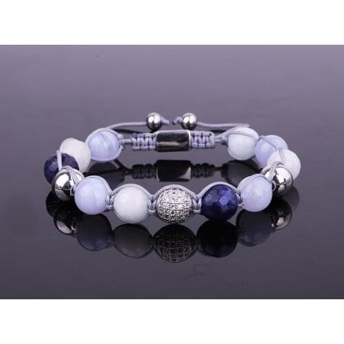 High Quality New Design Natural Stone Purple Blue Stone Beads Bracelet For Women