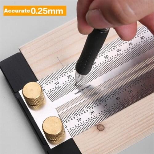High-precision scale 180-400mm T-shaped hole ruler woodworking marking gauge stainless steel woodworking measuring ruler