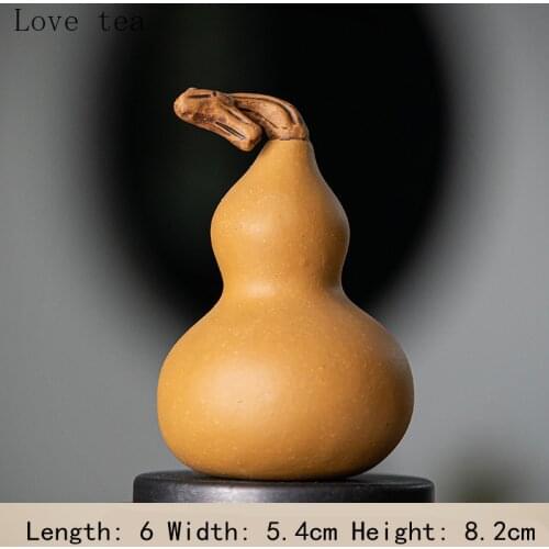 Yixing Zisha creative personality gourd hibiscus flower pet ornaments boutique tea ceremony can raise kung fu tea accessories