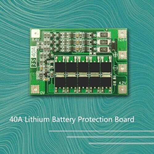 3S 40A 11.1V 12.6V 18650 Lithium Battery Protection Board Protecting Module for Electric Drills with Starting Current Below 80A
