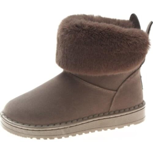 Winter womens snow boots short tube solid color warm casual boots