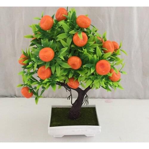 1Pc Artificial Orange Tree Bonsai Potted Plant Landscape Party Home Garden Decor