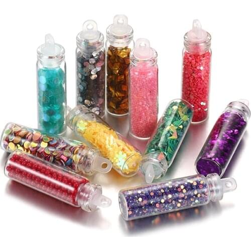 12 Bottles Colorful Glitter Sequins Powder Heart Star Nail Art Sequins Rhinestone Manicure Decorations Epoxy Resin Mold Filling