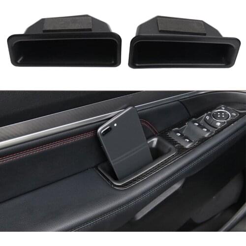 2Pcs/Set Car Rear Armrest Door Storage Box Holder Fit Ford Explorer 2011 2012 2013 2014 2015 Black