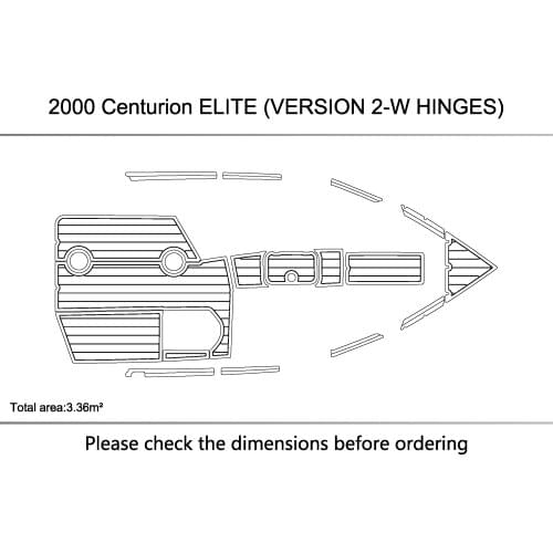2000 Centurion ELITE (VERSION 2-W HINGES) cockpit 6mm EVA Non-slip mat fAUX TEAK FLOOR CARPET MAT