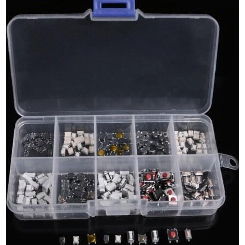 250 Pcs 10 Types Tactile Push Button Touch Switch Remote Keys Microswitch