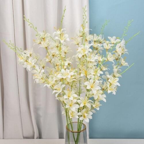3 PCS Artificial Lily Fake Flowers Wedding Plants Home-Decoration