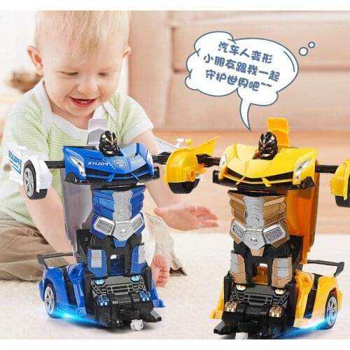 Chidlren Car Toys Deformation Remote Control Robot Car Electronic Deformation Music Car Toys Kids Birthday Gifts 1/18 Bugatti
