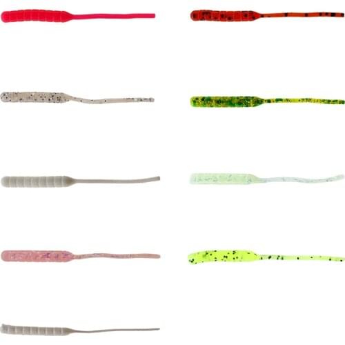 BassLegend- Soft Plastic Fishing Mini Grubs Tiny Shining Worms Bass Pike Trout 55mm/0.4g