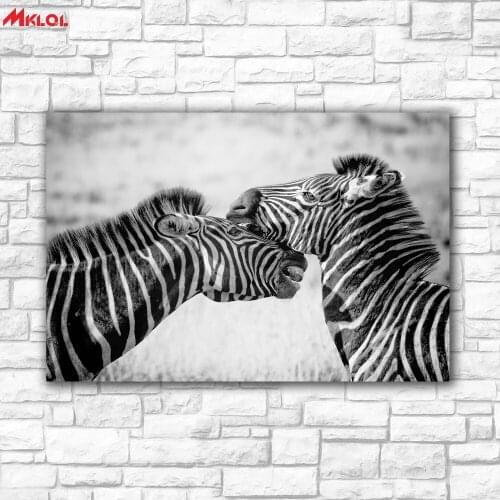 Large Wall Art,two zebras ,Restaurant study Bedroom Decor Wall oil Painting Print Nice wall picture for living room no frame