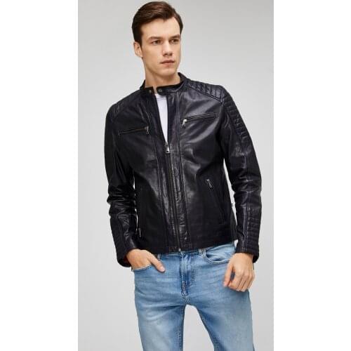 Black Mens Geniune Leather Jacket